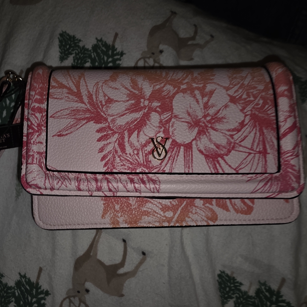 Victoria's Secret Pink and Orange Floral Wallet